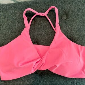 Pink Twist Front sports bra